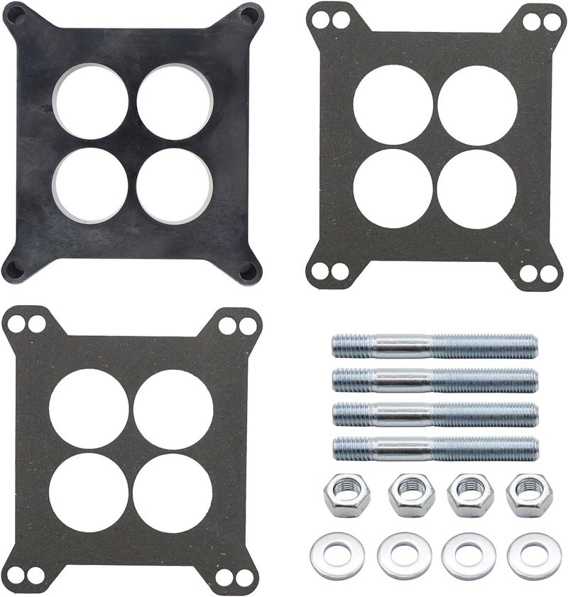 LPFIDI 1" Tall Ported Phenolic Carburetor Spacer 4 Hole Compatible for SB 4150/4160 4bbl. SBC BBC Carb - Image 1